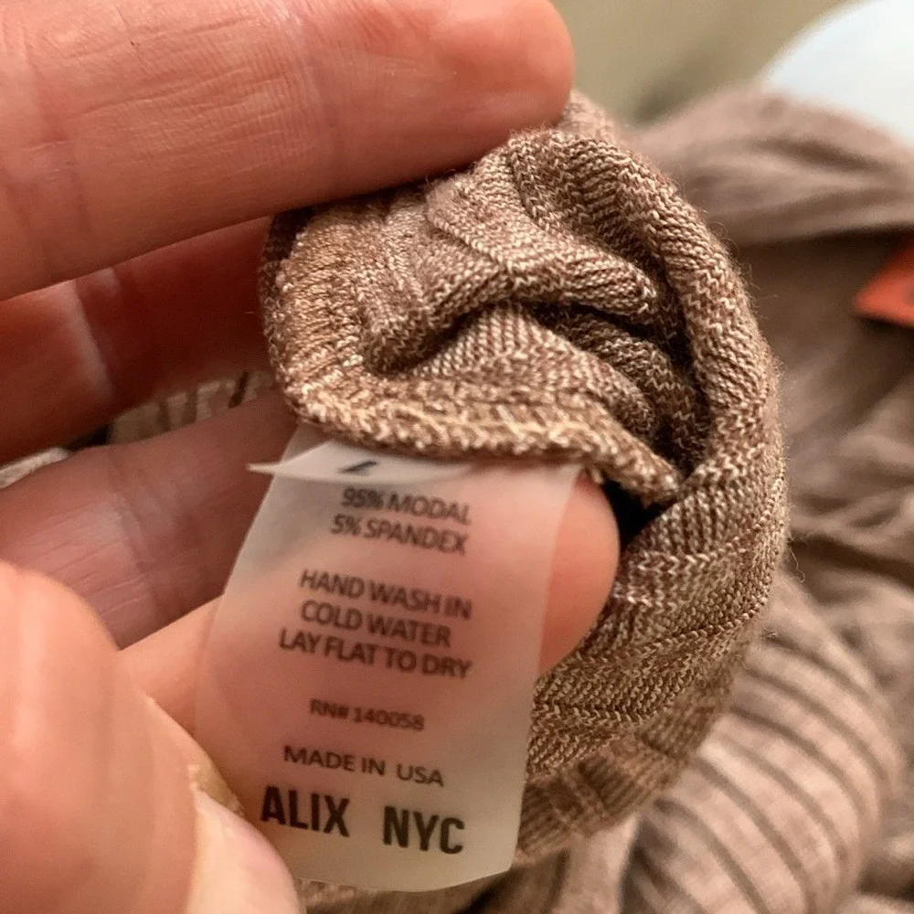 ALIX NYCBianca Marled Rib Knit Bodysuit chestnut size L NWT classic‎ elegant